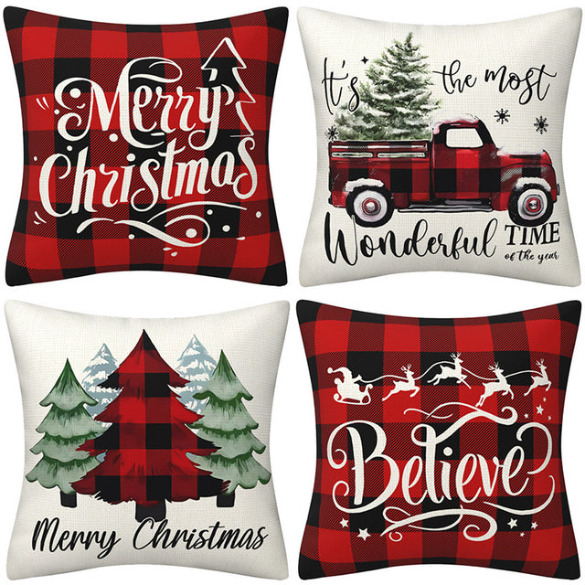 Black and red checkered car letter pillow cover, Amazon home sofa cushion cover, holiday pillow - V.I.P Digital Presence