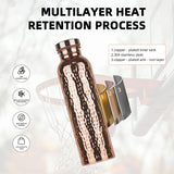 800ML Copper Hammer - Pattern Water Bottle: Leakproof, for Sports/Outdoor/Cycling/Gym/Fitness/Travel - V.I.P Digital Presence