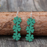 Lucky Clover Wooden Dangle Earrings - V.I.P Digital Presence