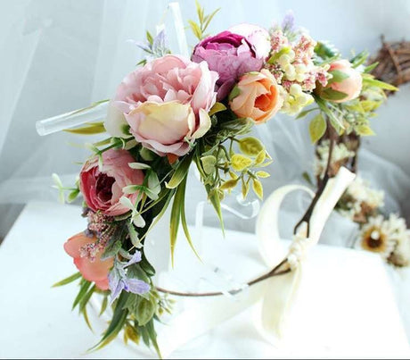 Bridal hair crown bridesmaid wreath accessory headflower - V.I.P Digital Presence