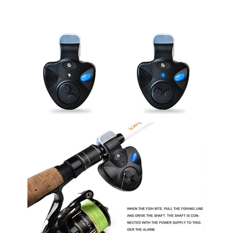 1pcs 40g Fishing Electronic LED Light Fish Bite Sound Alarm Bell Clip On Fishing Rod Black Tackle Fishing accessories - V.I.P Digital Presence