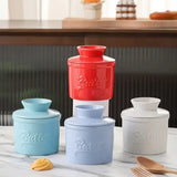 Ceramic yellow oil tank relief red butter storage tank cheese butter dish with lid set - V.I.P Digital Presence