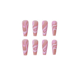 Rose Color Matching Line Press On Nail Fake Nail Patch Wearing Nail Finished Product - V.I.P Digital Presence