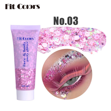 Fit Colors Sequin Gel Mermaid Scale Face Body Lip Sequin Eye Shadow Bright Polarized Stage Makeup - V.I.P Digital Presence