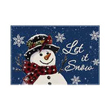 Christmas Snowman Linen Meal Mat Snowflake Grid Printed Table Mat Christmas Party Decoration Insulation Mat Holiday Decoration - V.I.P Digital Presence