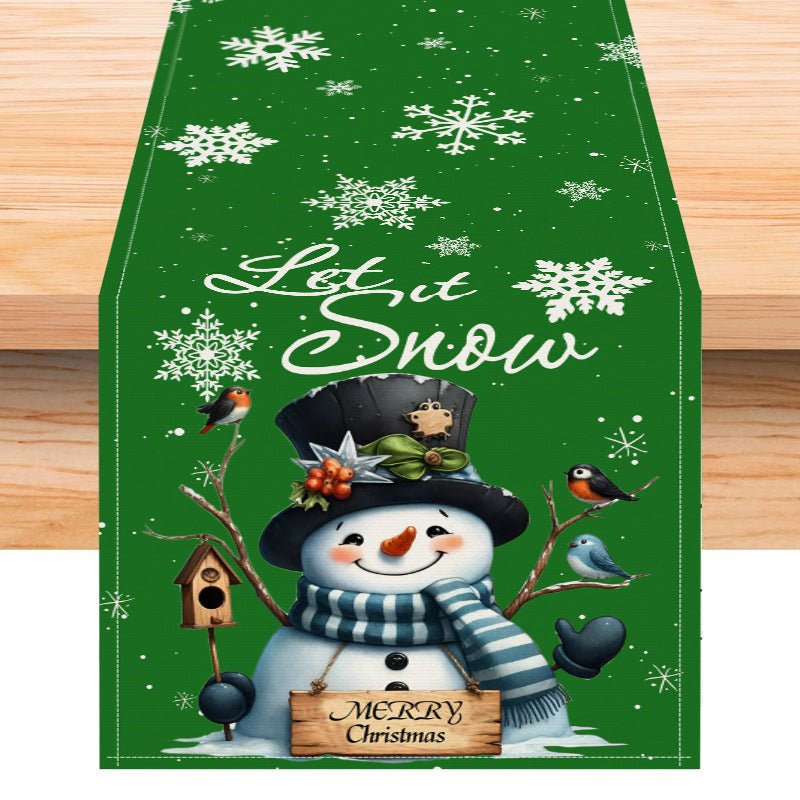 Christmas snowman linen table flag living room dining table decoration tablecloth Christmas restaurant tablecloth coffee table cloth - V.I.P Digital Presence