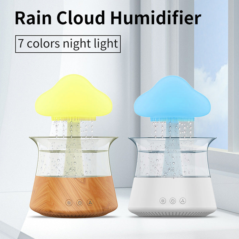 New Designed Cool Mist Essential Oil 7 Colors LED Night Light Wood Grain Cloud Rain Water Air Humidifier - V.I.P Digital Presence