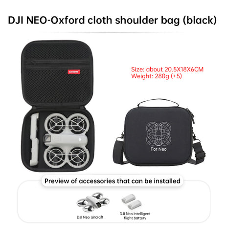 Protective grey hard case for DJI Neo. Two-way zipper, compact, for travel & protection. (Case only) - V.I.P Digital Presence