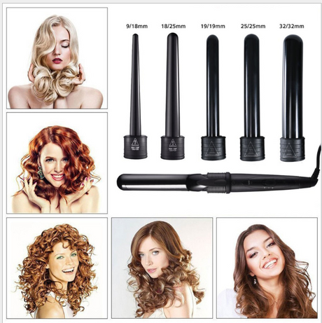 5 Part Interchangeable Hair Curling Iron Machine Ceramic Hair Curler Multi-size Roller Heat Resistant Glove Styling Set - V.I.P Digital Presence