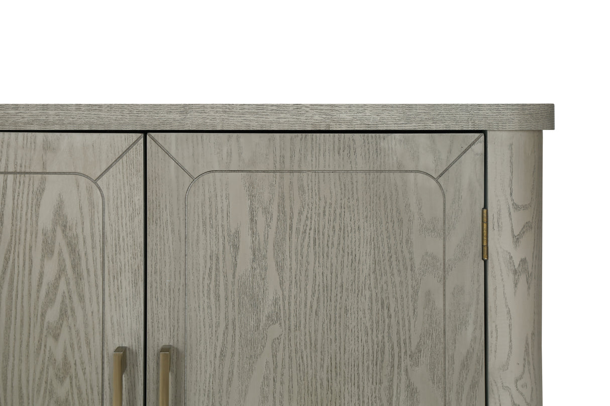 Four Door Storage Cabinet With Curved Countertop