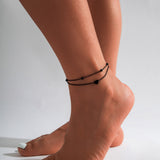 Beach star shaped tassel ankle bracelet, simple foot decoration, fashionable imitation pearl, versatile ankle chain - V.I.P Digital Presence