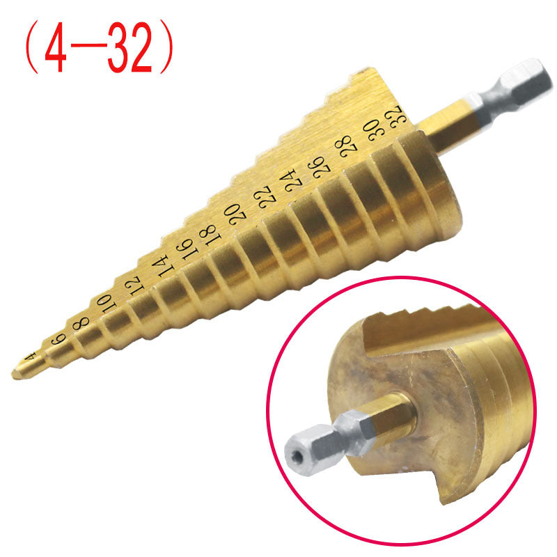 Hexagon Shank Straight Groove Step Drill Pagoda Drill Step High Speed Steel 4241 Drill Bit Set 4-32 4-20 4-12 - V.I.P Digital Presence
