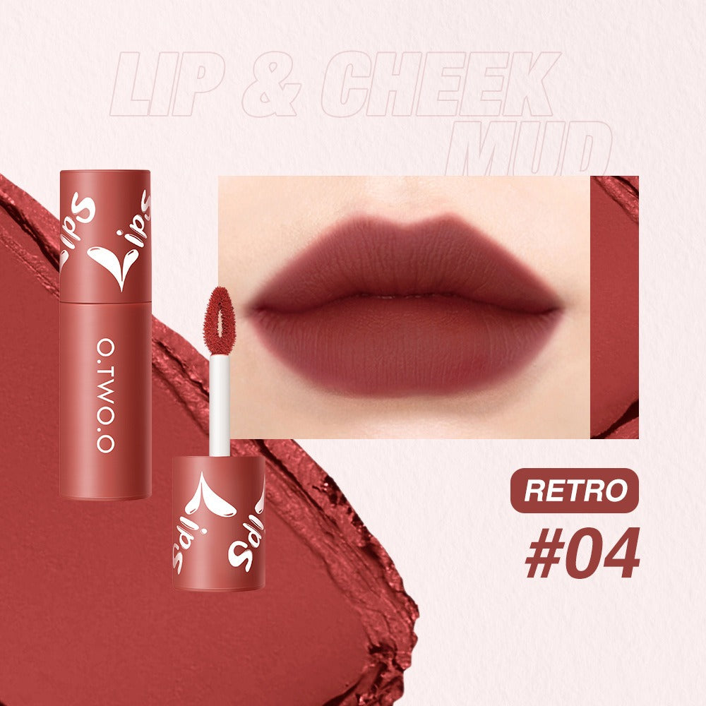 O. TWO. O Lip Clay Matte Face Lip And Cheek Dual-Use Powder Blusher Lipstick Air Lip Glaze Does Not Stick To Cup Lip Color 9144 - V.I.P Digital Presence