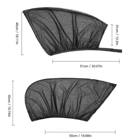 SALE 4pcs Car Front & Rear Side Window Sun Visor Shade Mesh Cover Sunshade  insulation anti-mosquito Fabric Shield UV Protector - V.I.P Digital Presence