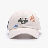 Gorra de béisbol con visera curva para exteriores, versátil, sencilla, con bordado de letras, con borde cruzado y protector solar, color negro para mujer