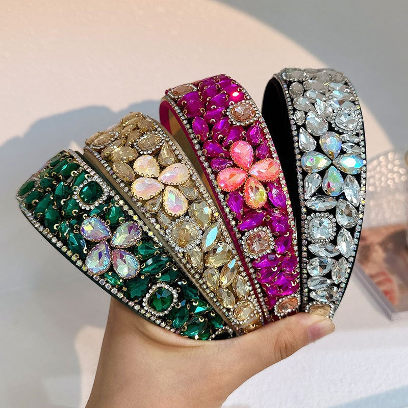 Baroque retro full set rhinestone sponge headband - V.I.P Digital Presence