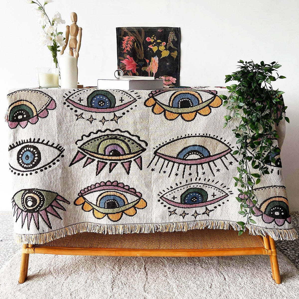Manta de playa con diseño de ojo malvado, toalla de moda, tapete para acampar, tapete para picnic, manta para sofá de casa con diseño de ojo de demonio, manta para acampar, tienda de campaña, decoración para exteriores