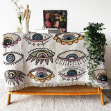 Manta de playa con diseño de ojo malvado, toalla de moda, tapete para acampar, tapete para picnic, manta para sofá de casa con diseño de ojo de demonio, manta para acampar, tienda de campaña, decoración para exteriores