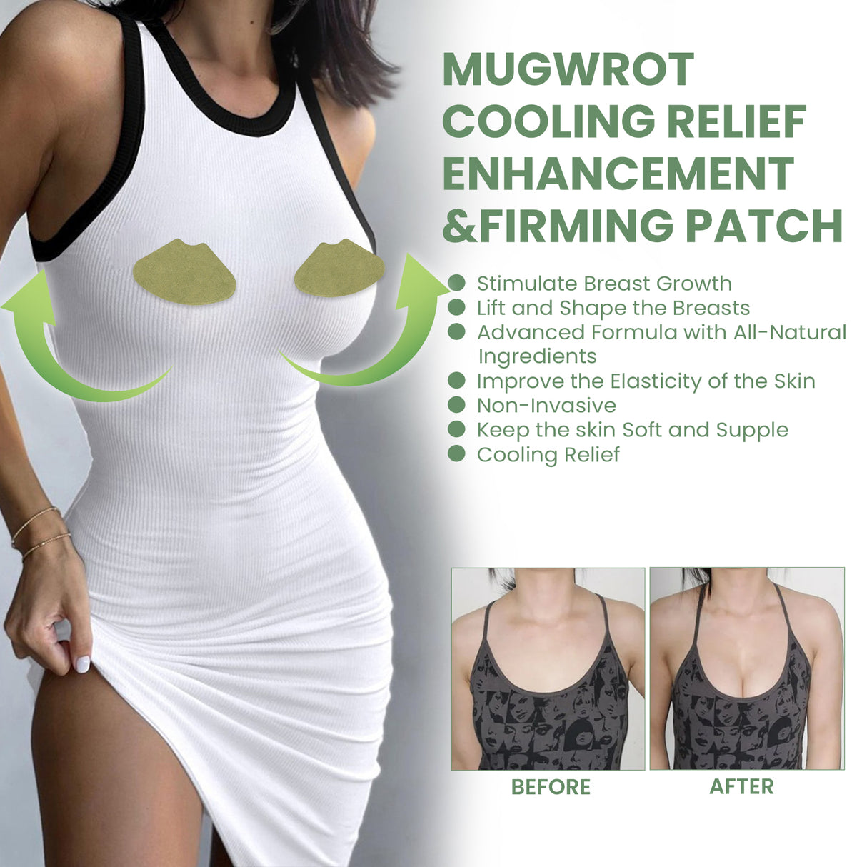 Mugwrot Cooling Relief Enhancements & Firming Patch, Massage Firming Chest Anti-sagging Chest Plump Patch - V.I.P Digital Presence