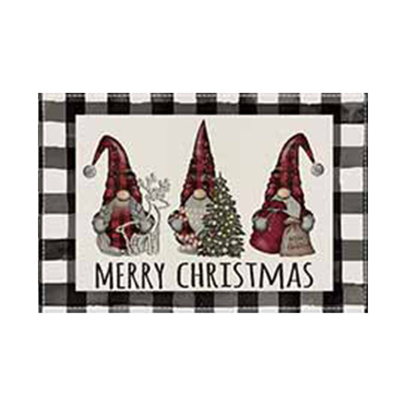 Christmas Snowman Linen Meal Mat Snowflake Grid Printed Table Mat Christmas Party Decoration Insulation Mat Holiday Decoration - V.I.P Digital Presence