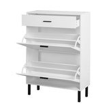 Independent shoe rack storage box with drawers and metal legs, modern shoe cabinet with 2 flippable drawers - V.I.P Digital Presence