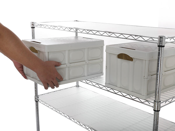 7 Tier Wire Shelving Unit 2450 LBS NSF Height Adjustable Metal Garage Storage Shelves with Wheels Chrome