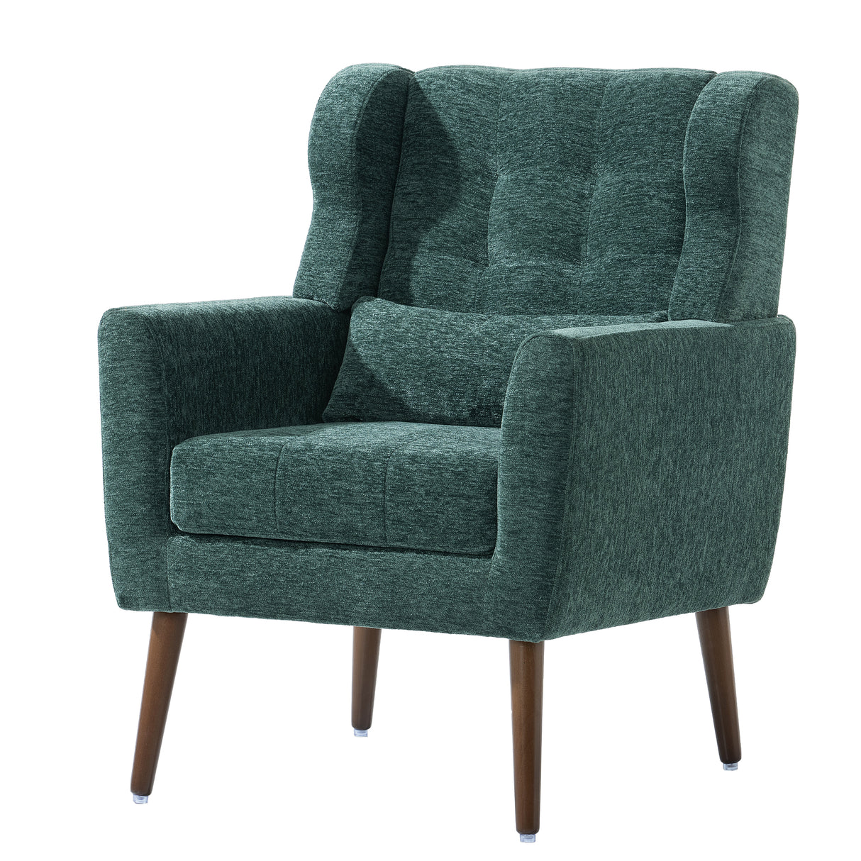 Modern Accent Chair Upholstered Foam Filled Living Room Chairs Comfy Reading Chair Mid Century Modern Chair  (Blackish Green) - V.I.P Digital Presence