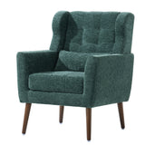 Modern Accent Chair Upholstered Foam Filled Living Room Chairs Comfy Reading Chair Mid Century Modern Chair  (Blackish Green) - V.I.P Digital Presence