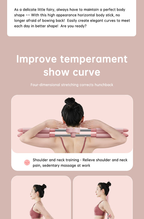 Adjustable open back shoulder stick correct hunchback correction cross yoga stick for corrective posture - V.I.P Digital Presence