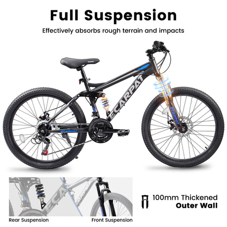 A2660 Ecarpat Mountain Bike 26 inch Wheel Carbon Steel Frame Disc Brake Thumb Shift Front Fork Rear Shock Absorber Bicycle - V.I.P Digital Presence