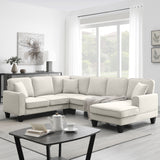[VIDEO provided] [New] 108*85.5" Modern U Shape Sectional Sofa 7 Seat Fabric Sectional Sofa Set - V.I.P Digital Presence