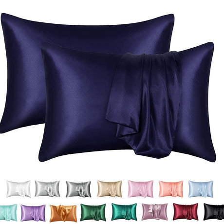 Simulation silk solid color polyester pillowcase envelope pillow pillow cases pillow pair multi-color - V.I.P Digital Presence