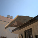 DA4734W Series Door Window Awning Made of 0.137 Inch Thick Crystal Polycarbonate Sheet in size of 47" Wide x 34" Brown Roof - V.I.P Digital Presence