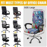 Stretch Printed Computer Office Chair Covers Soft Fit Universal Desk Rotating Slipcovers Removable Washable Anti-Dust Spandex - V.I.P Digital Presence