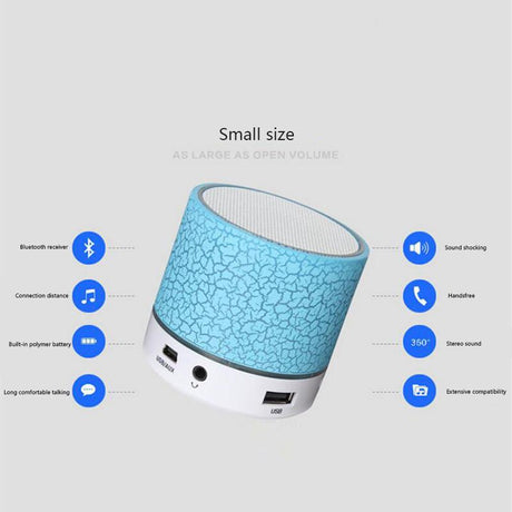 A9 LED Bluetooth Speaker Mini Speakers Hands Free Portable Wireless Speaker With TF Card Mic USB Audio Music Player - V.I.P Digital Presence