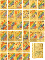 55 cartas Pok é mon de lámina dorada, cartas de batalla de cartas de colección Pok é mon Pok é mon