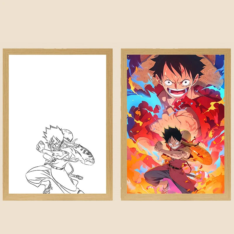 One Piece Creative Photo Frame Night Light Toy Anime Character Luffy Zoro Night Light Bedside Decoration Painting Christmas Gift - V.I.P Digital Presence