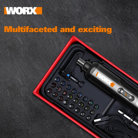 Worx 4V Mini Electrical Screwdriver Set WX240 Smart Cordless Electric Screwdrivers USB Rechargeable Handle with 26 Bit Set Drill - V.I.P Digital Presence