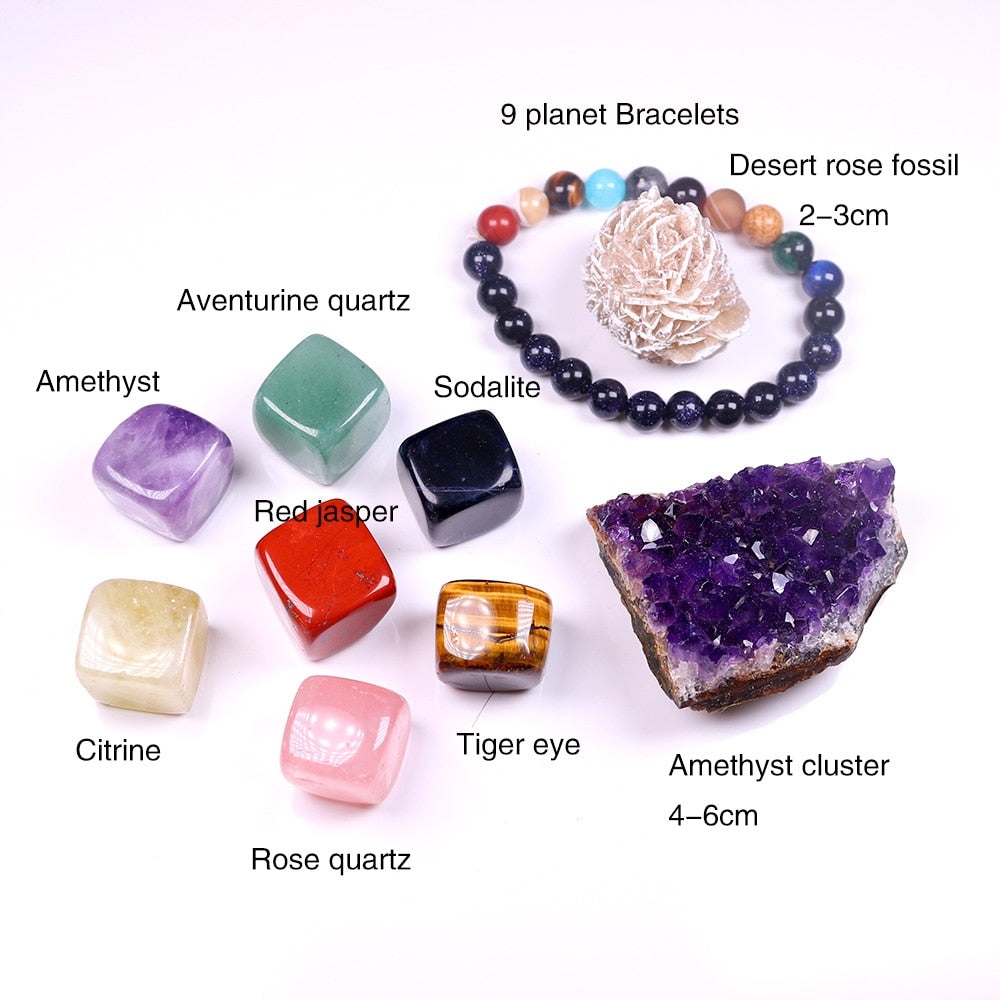 Natural crystal quartz Seven Chakra Healing gemstone crystal original stone mineral specimen box Collection - V.I.P Digital Presence