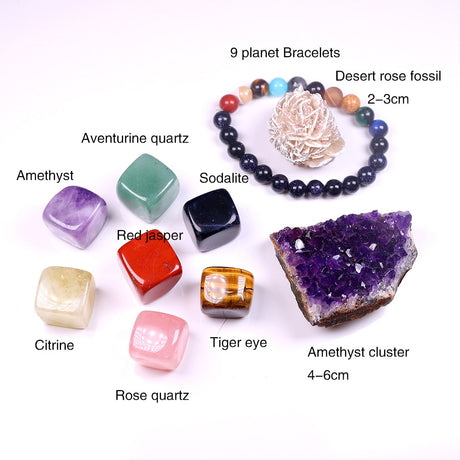 Natural crystal quartz Seven Chakra Healing gemstone crystal original stone mineral specimen box Collection - V.I.P Digital Presence
