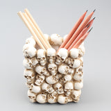 Square small skull pen holder storage desktop storage bucket home storage potted plants - V.I.P Digital Presence
