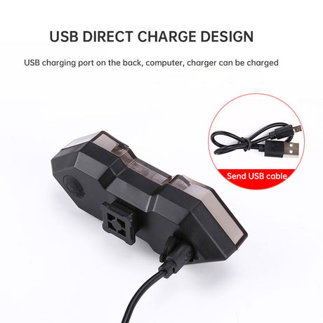 Wireless Remote Control Steering Light Tail Light USB Charging Waterproof Night Riding Cool Riding Warning Sign - V.I.P Digital Presence