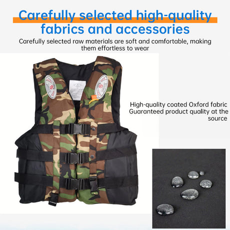 S-M-L-XL-2XL-3XL adult life jacket: buoyant, for sea fishing/outdoor sports, coated Oxford cloth. - V.I.P Digital Presence