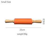 Wooden Handle Silicone Rolling Pin Rolling Pin Roller Flour Pin Small Medium And Large Household Baking Tools And Kitchenware - V.I.P Digital Presence