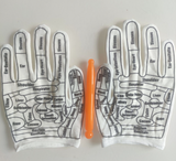 Acupoint diagram massage gloves cotton English acupoint diagram gloves for men and women TCM human body meridian gloves - V.I.P Digital Presence