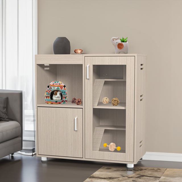 Guinea pig cage, 4 layers of hamster cage wood, with storage cabinet, mouse cage, openable top, acrylic window ，X-Large - V.I.P Digital Presence
