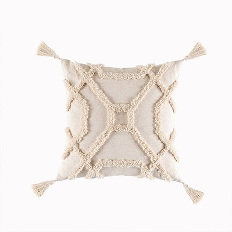 Tassels Cushion Cover 45x45cm Beige White Pillow Covers Decorative Pillow Case Square Home Boho Decor Macrame Pillowcase - V.I.P Digital Presence