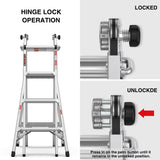 17ft Multi-Position Foldable Aluminum Ladder, A-Frame and Straight Ladder, ANSI 250lbs - V.I.P Digital Presence