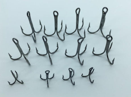 Rompin 20pc/lot 2/4/6/8/10# Fishing Hook High Carbon Steel Treble  Black - V.I.P Digital Presence