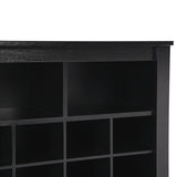 ONTREND Sleek Design 24 shoe cabinet, modern shoe cabinet with curved base, high-quality multifunctional side panel, black - V.I.P Digital Presence
